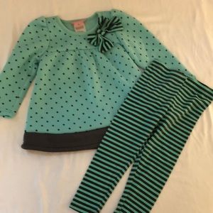 Young Hearts Polka dot striped 2pc